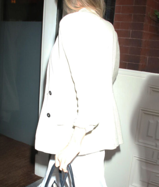 Angelina Jolie Corduroy White Blazer6