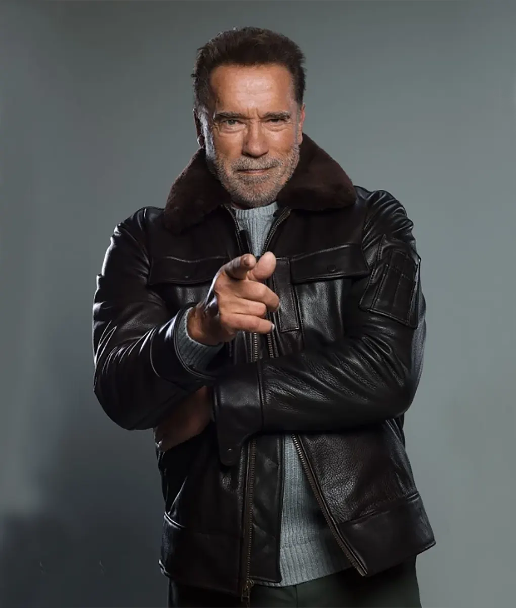 Arnold Schwarzenegger Black Shearling Jacket