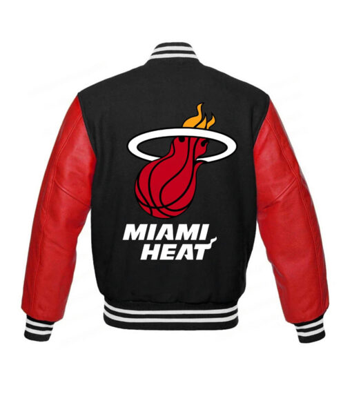 Miami Heat Black and Red Varsity Jacket
