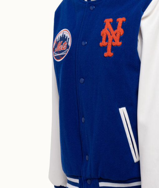 NY Blue and White Mets Varsity Jacket3