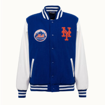NY Blue and White Mets Varsity Jacket1