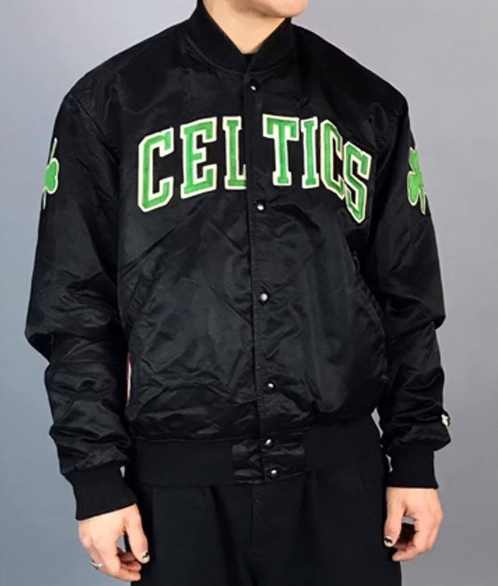 Boston Celtics Black Bomber Jacket (4)