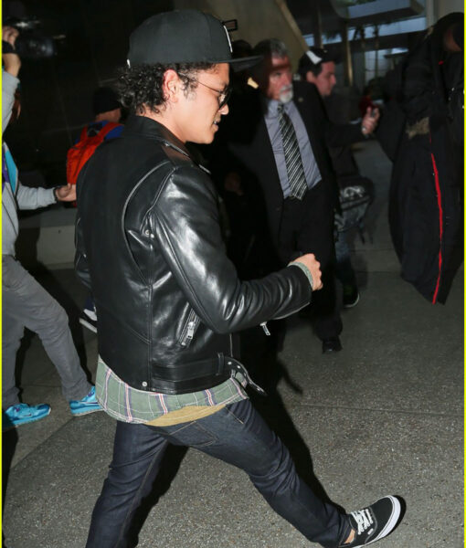 Bruno Mars Real Leather Black Jacket4