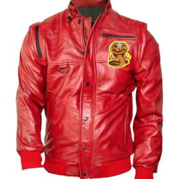 Cobra Kai Red Biker Leather Jacket