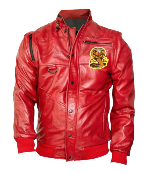 Cobra Kai Red Biker Leather Jacket
