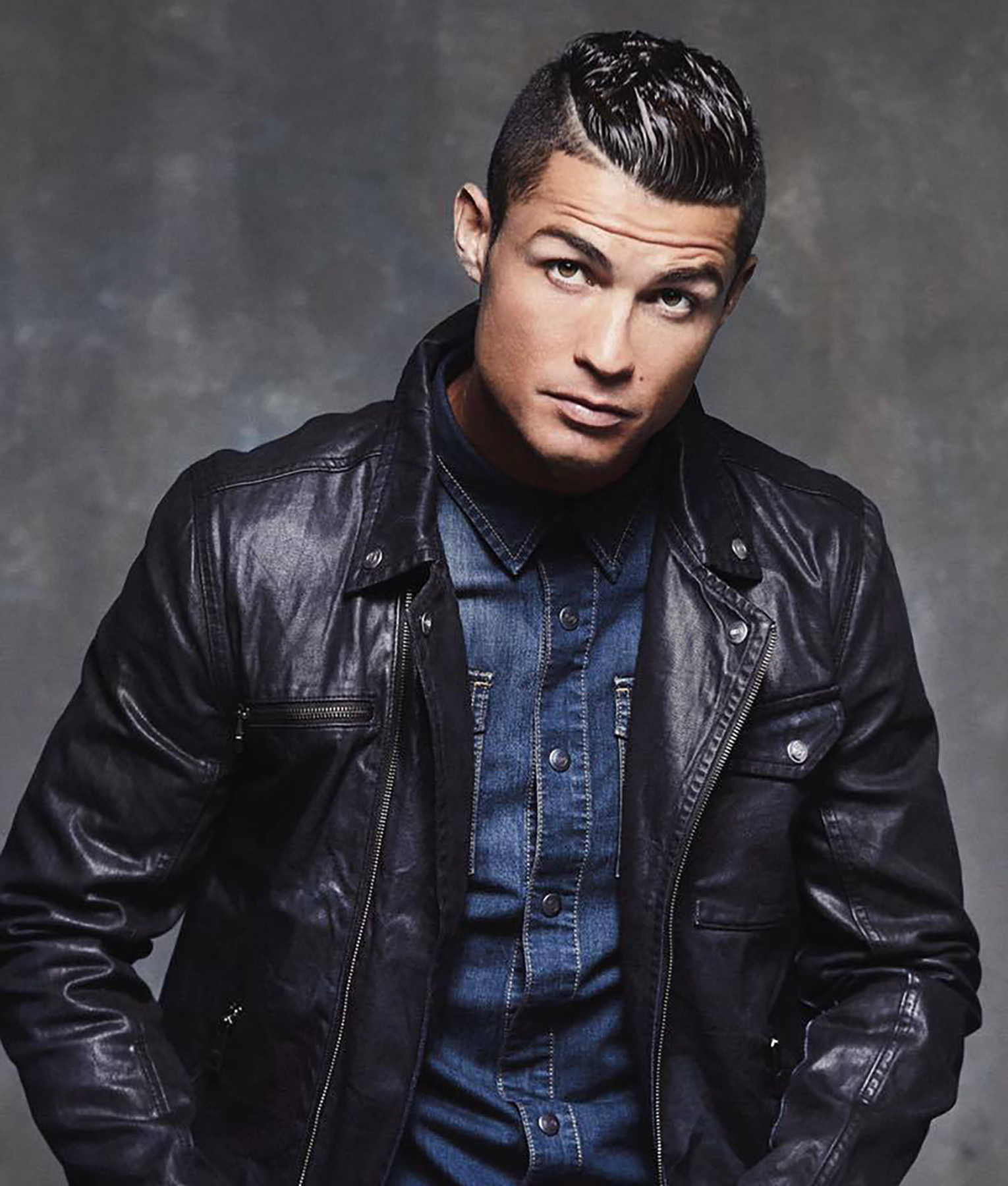 Cristiano Ronaldo Black Leather Jacket