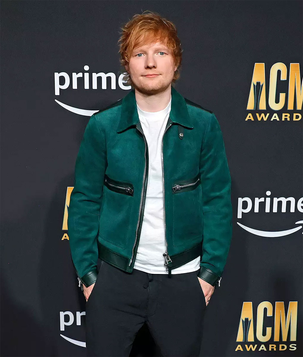 Ed Sheeran Green Leather Jacket (1)