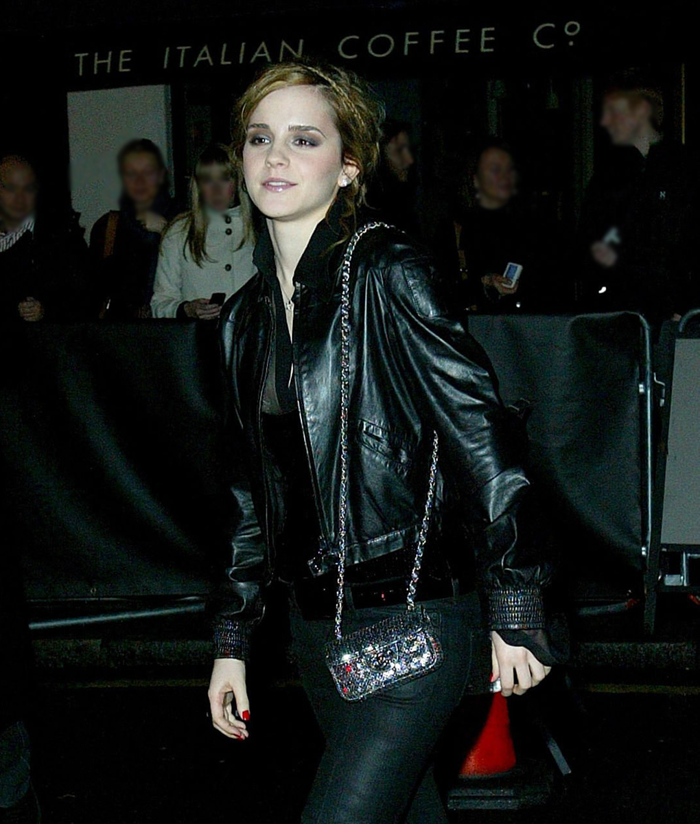 Emma Watson Black Motorbike Leather Jacket 4