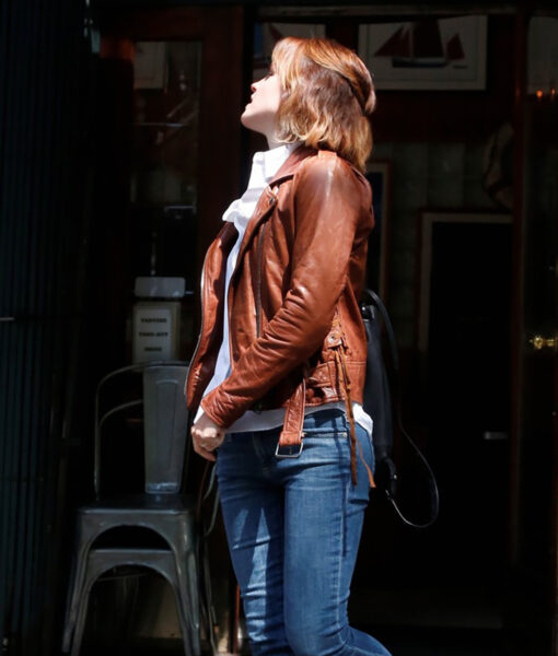 Emma Watson Brown Real Leather Jacket for Women