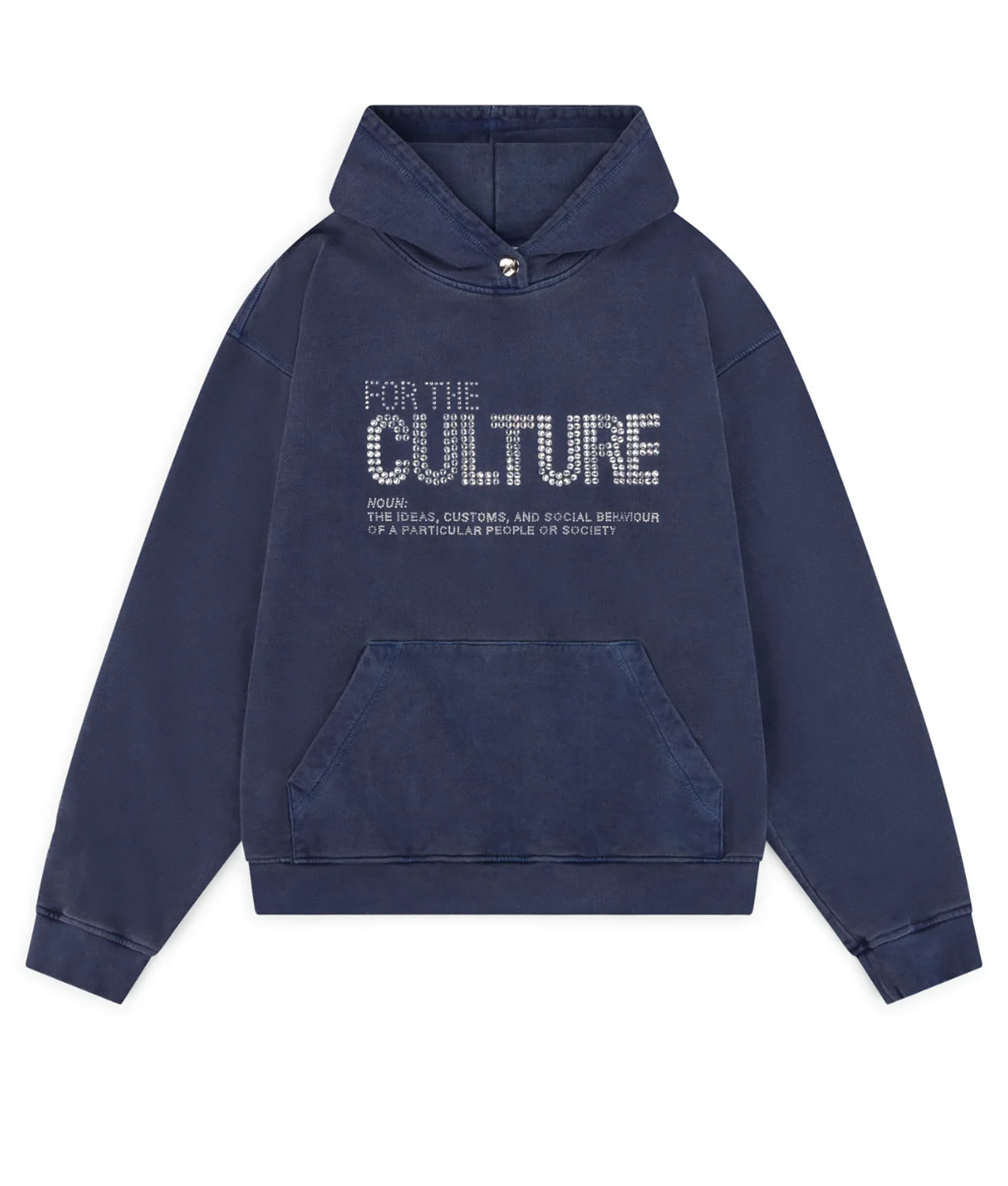 For The Culture Crystal Bomber Navy Blue Pullover Hoodie