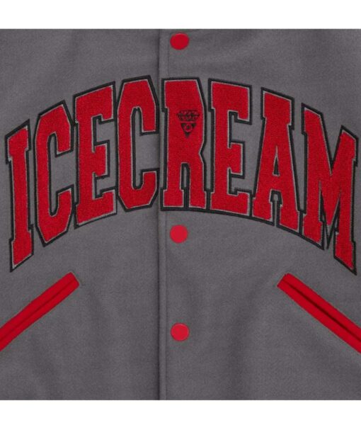 ICECREAM College Varsity Full-Snap Wool Jacket