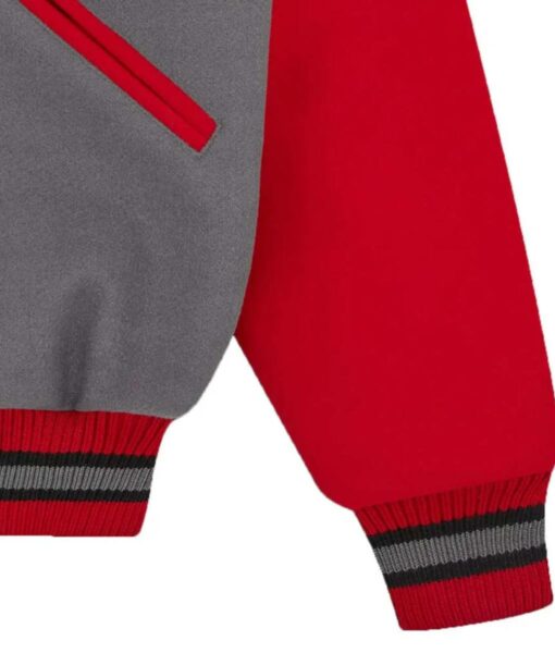 ICECREAM College Varsity Full-Snap Gray and Red Jacket