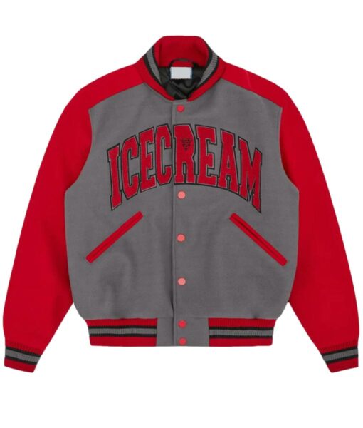 ICECREAM College Varsity Wool Gray and Red Jacket