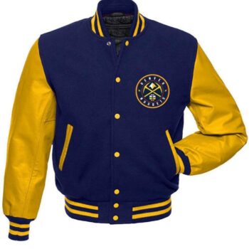 Indiana Pacers Blue and Yellow Lettermen Jacket