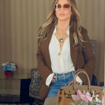 Jennifer Lopez Wool Blend Brown Blazer1