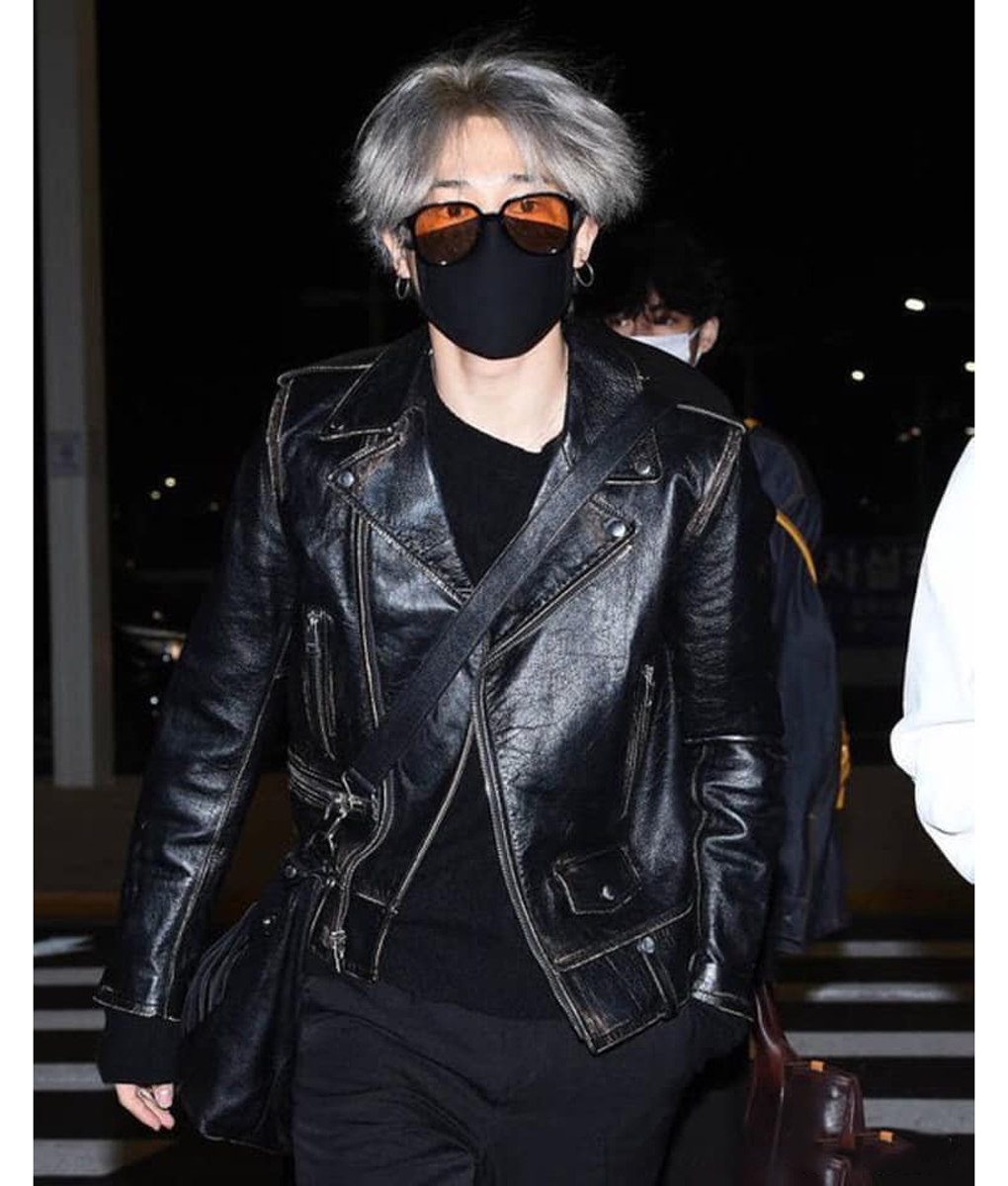Jimin Park Airport Fashion Leather Jacket-1