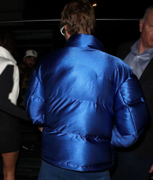 Justin Bieber London Fashion Week 2023 Blue Satin Jacket