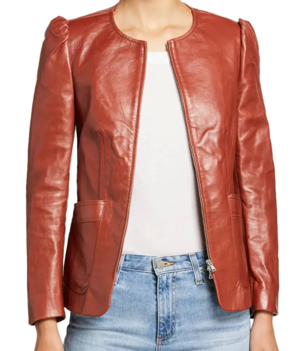 Karen Pittman Brown Leather Jacket (5)