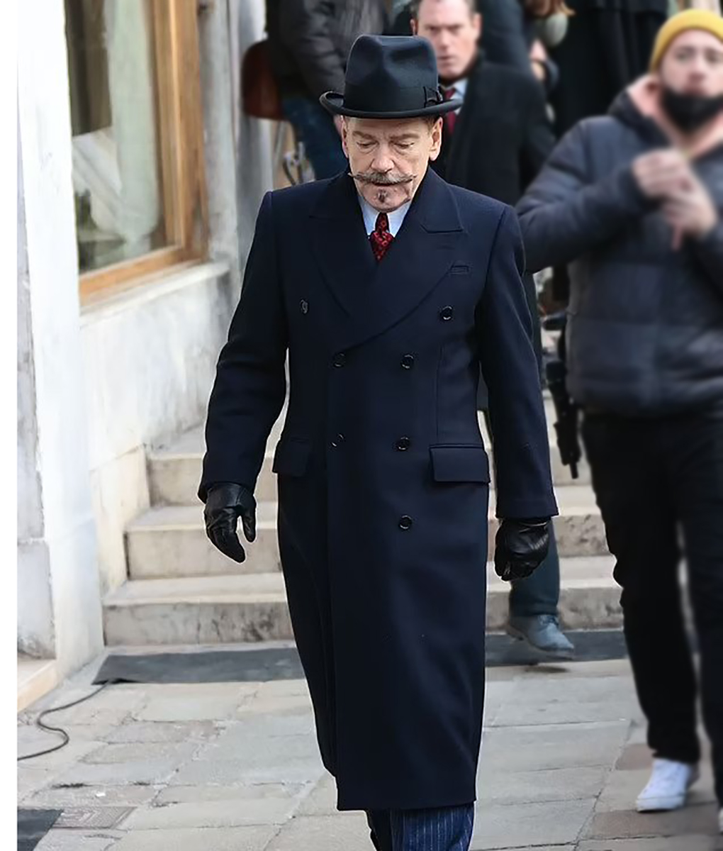 Kenneth Branagh Navy Blue Trench Coat