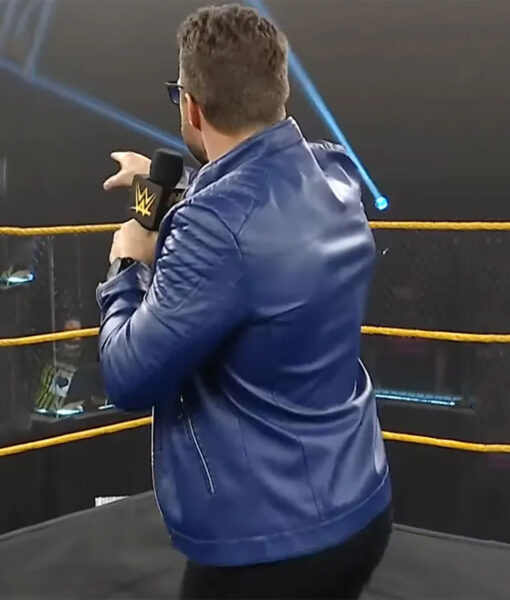 WWE NXT Shaun Ricker LA Knight Blue Leather Jacket