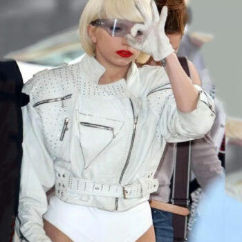 Lady Gaga American Singer Motorcycle White Jacket