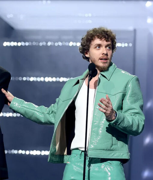 MTV Award Show Jack Harlow Sea Green Leather Jacket