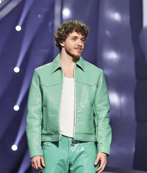 MTV Show Jack Harlow Sea Green Faux Leather Jacket