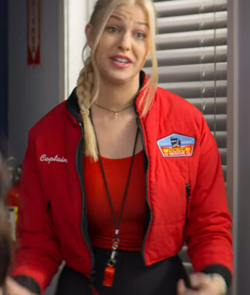 Jackie R. Jacobson Red Bomber Malibu Rescue the Next Wave Jacket