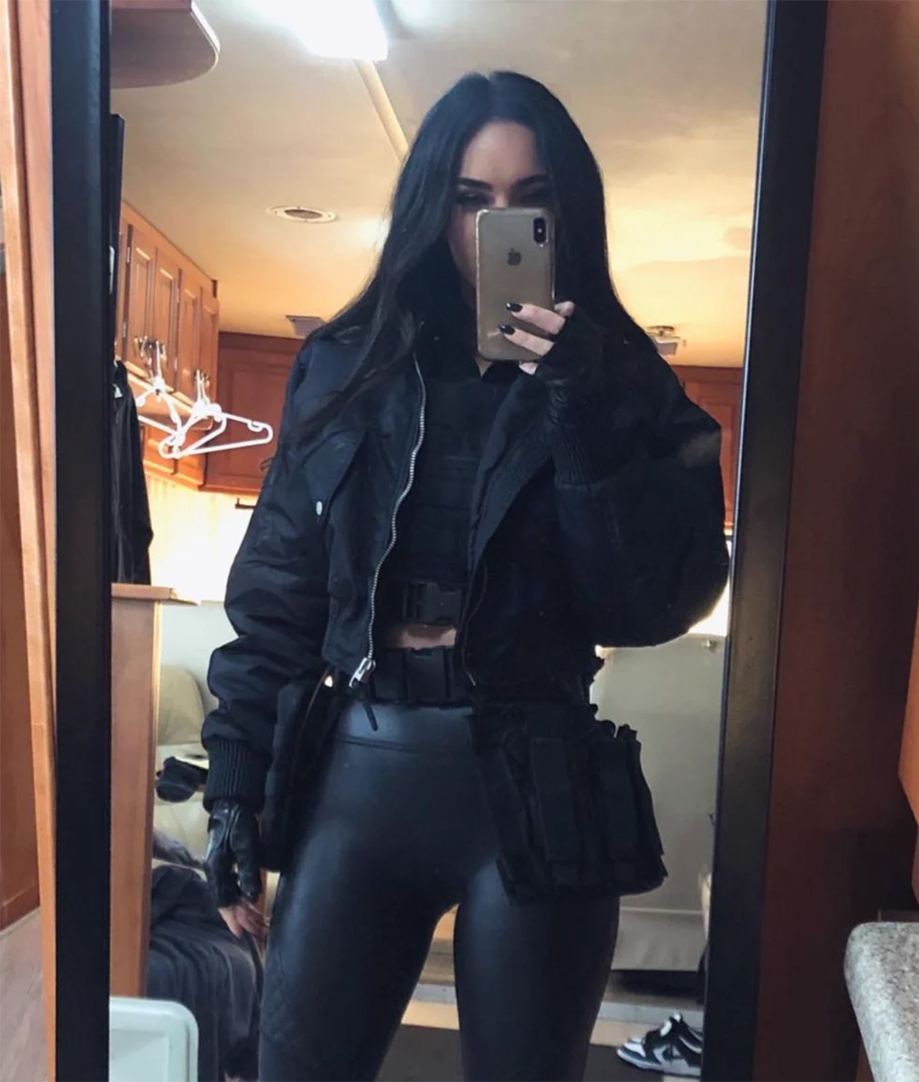 Megan Fox Black Bomber Jacket (1)