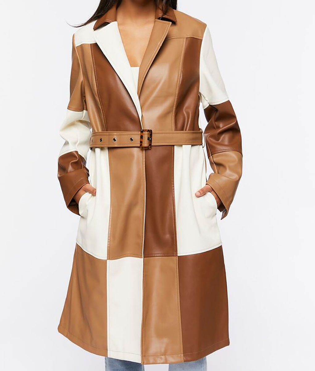 Musical Dara Renee Colorblock Leather Coat (6)