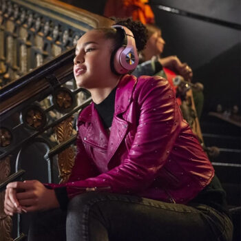 High School Musical Olivia Rodrigo Pink Leather Cropped Jacket