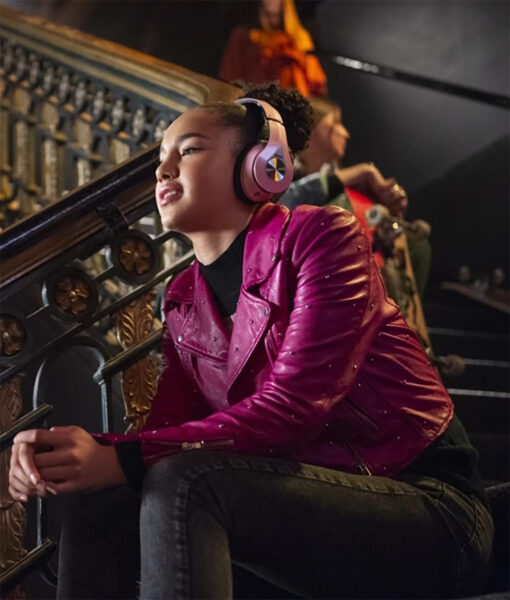 High School Musical Olivia Rodrigo Pink Leather Cropped Jacket