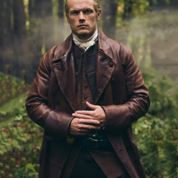 Sam Heughan, TV Series Outlander S07 Jamie Fraser Brown Leather Trench Coat