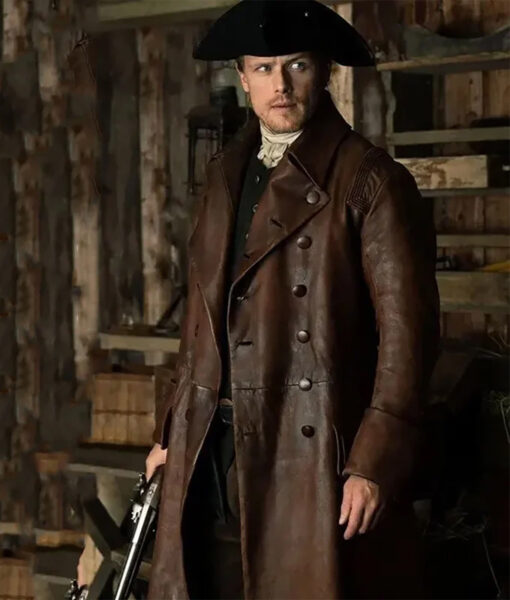 Sam Heughan, TV Series Outlander S07 Jamie Fraser Brown Leather Coat