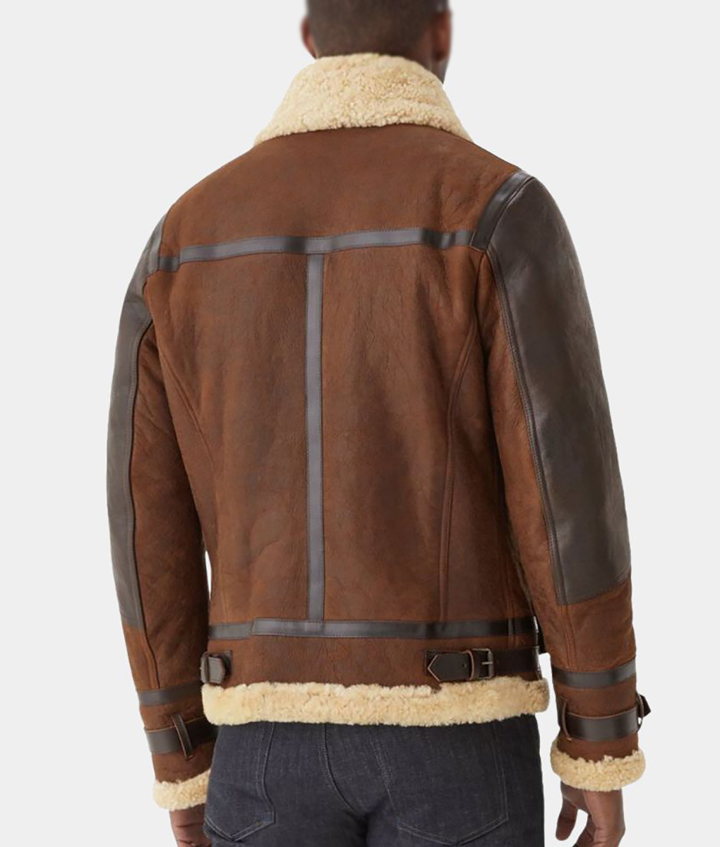 Sam Heughan Retro Leather Aviator Jacket