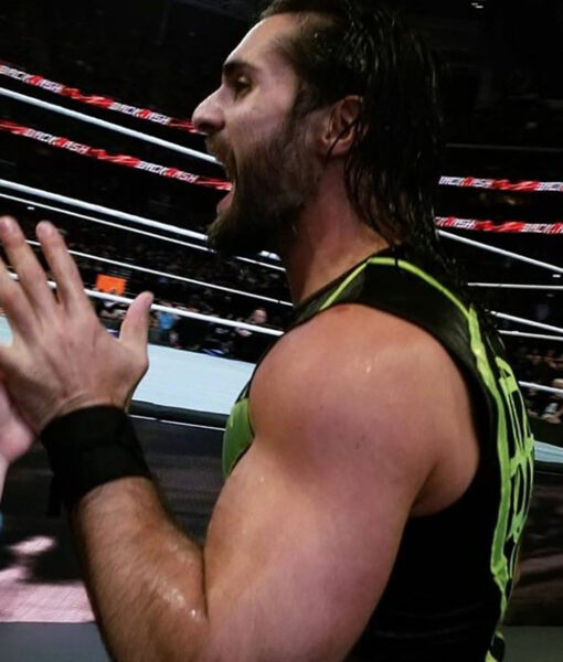 WWE SummerSlam 2023 Seth Rollins Black Satin Vest1