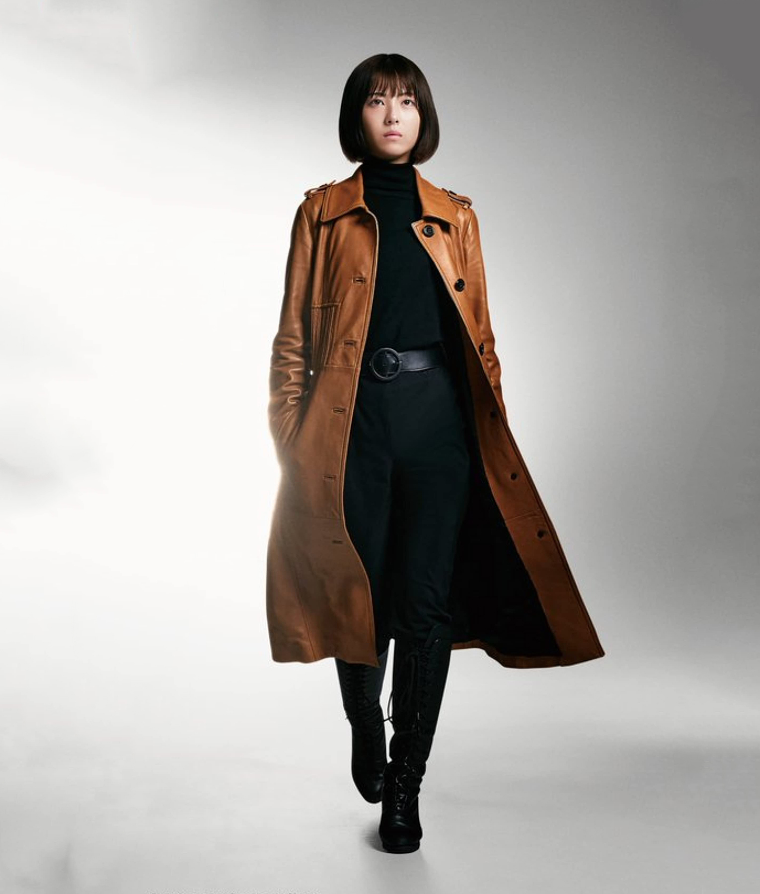 Shin-Kamen-Rider-Ruriko-Midorikawa-Brown-Leather-Coat