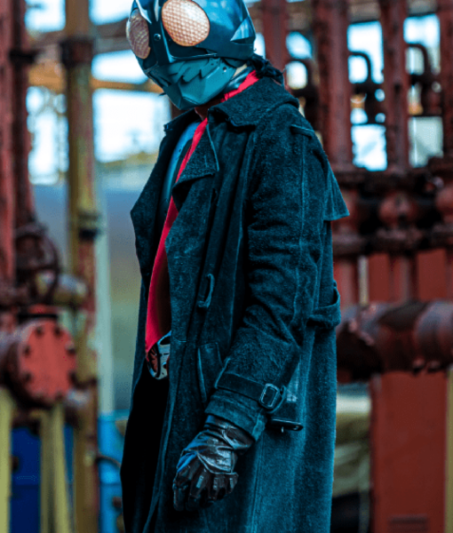 Takeshi Hongo Shin Kamen Rider 2023 Sôsuke Black Suede Leather Coat