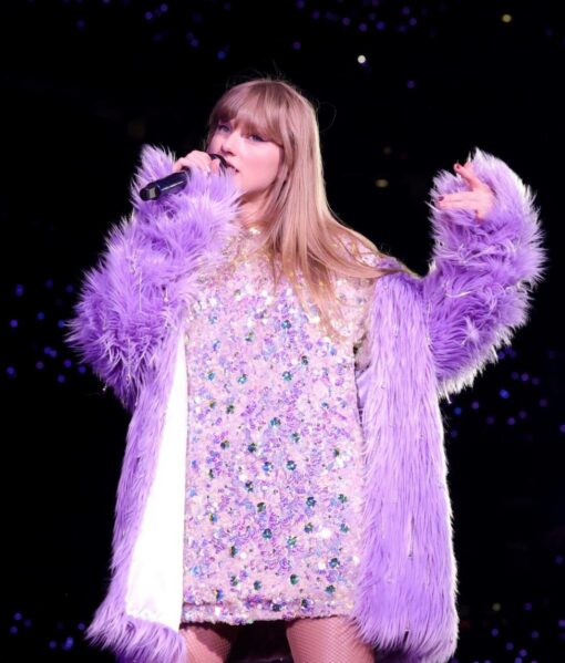Eras Tour 2023 Taylor Swift Purple Faux Fur Coat4