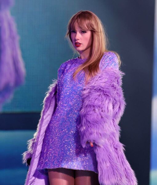 Eras Tour 2023 Taylor Swift Purple Faux Fur Coat5