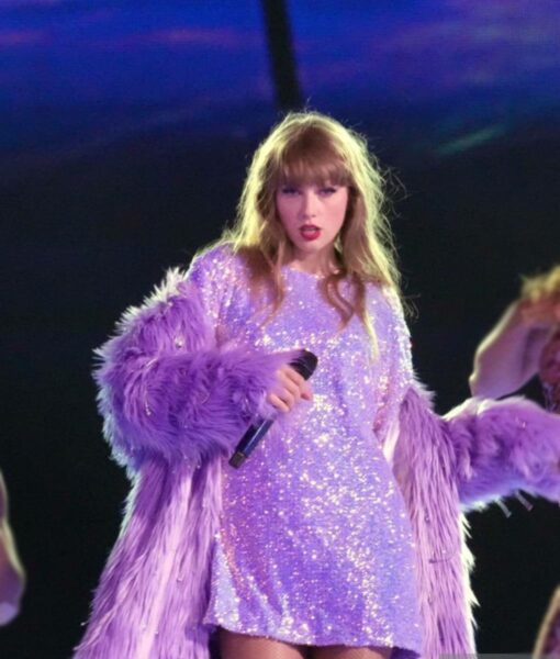 Eras Tour 2023 Taylor Swift Purple Faux Fur Coat8