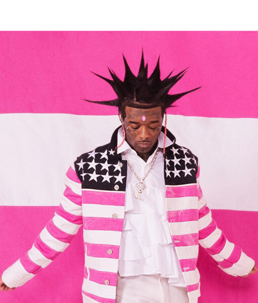 The Pink Tape Lil Uzi Vert American Flag Leather Jacket