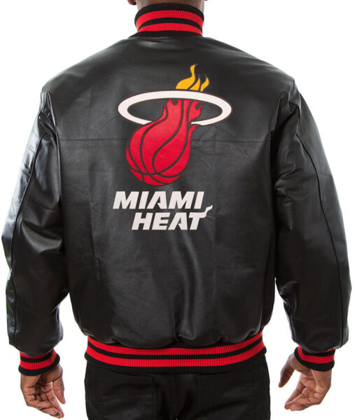 Miami Heat Varsity Black Leather Jacket for Men's & Womens