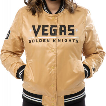 Vegas Golden Knights Leather and Satin Varsity Jacket