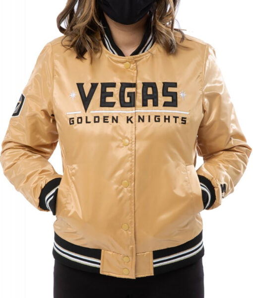 Vegas Golden Knights Leather and Satin Varsity Jacket