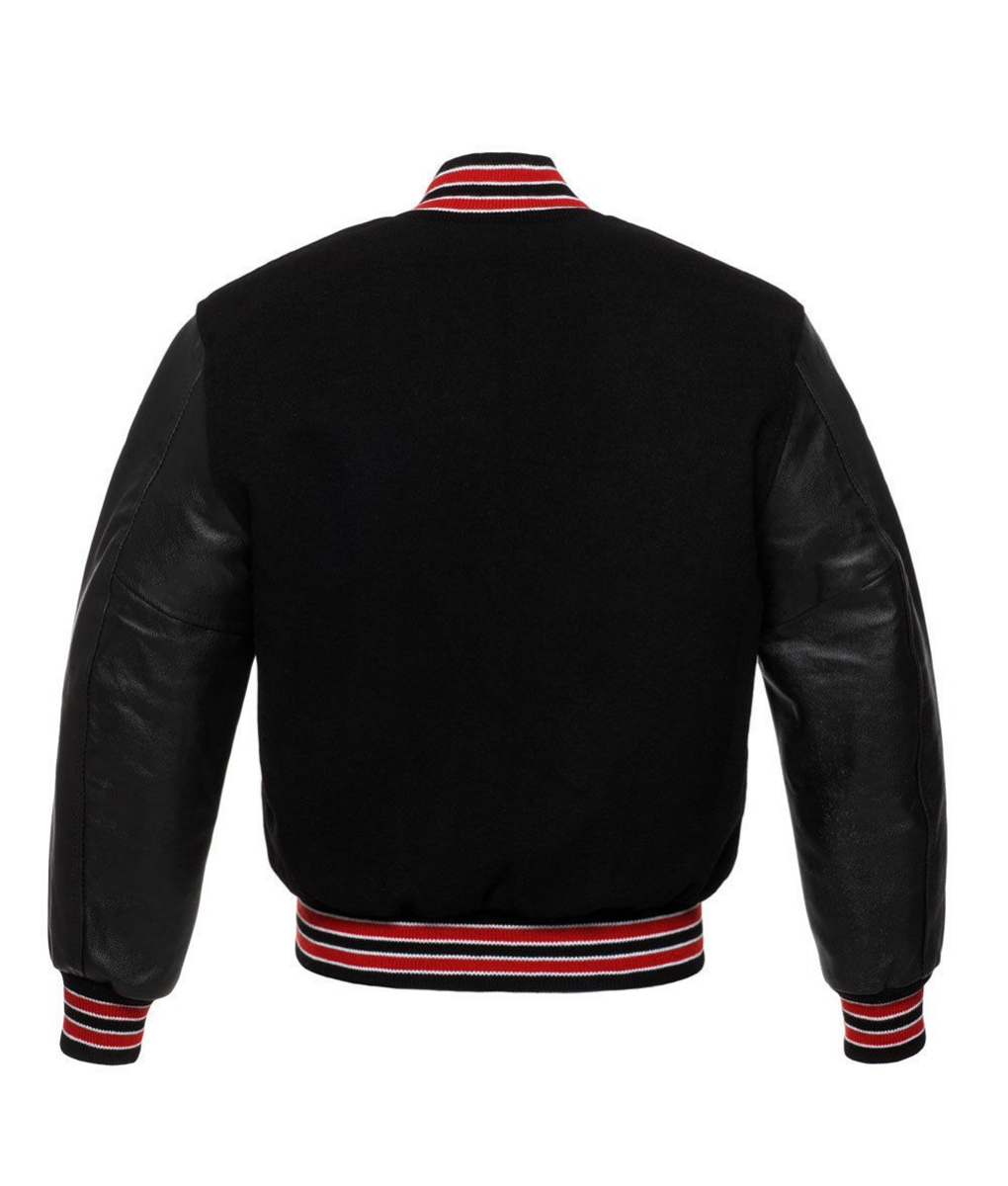 Vintage Black Bomber Varsity Jacket (7)
