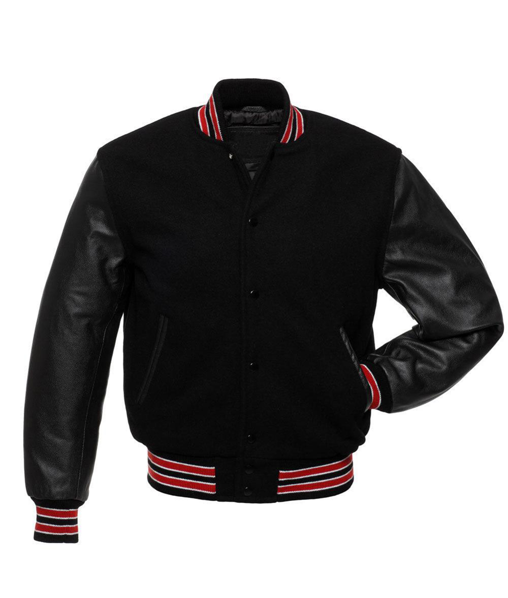 Vintage Black Bomber Varsity Jacket (8)