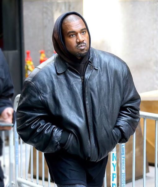 Yeezy Season 9 Black Real Leather Jacket for Mens 1