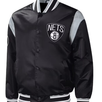 Brooklyn Nets Varsity Black Letterman Baseball Jacket