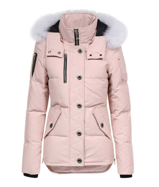 The Bachelorette S20 Charity Lawson Fur Hood Pink Padded Jacket
